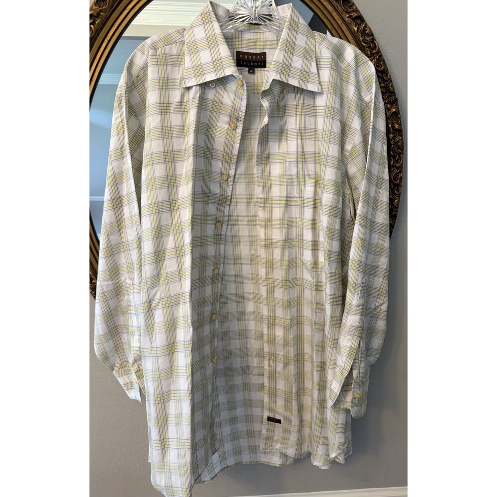 Robert Talbot Men’s Long Sleeve Button Down Medium Plaid